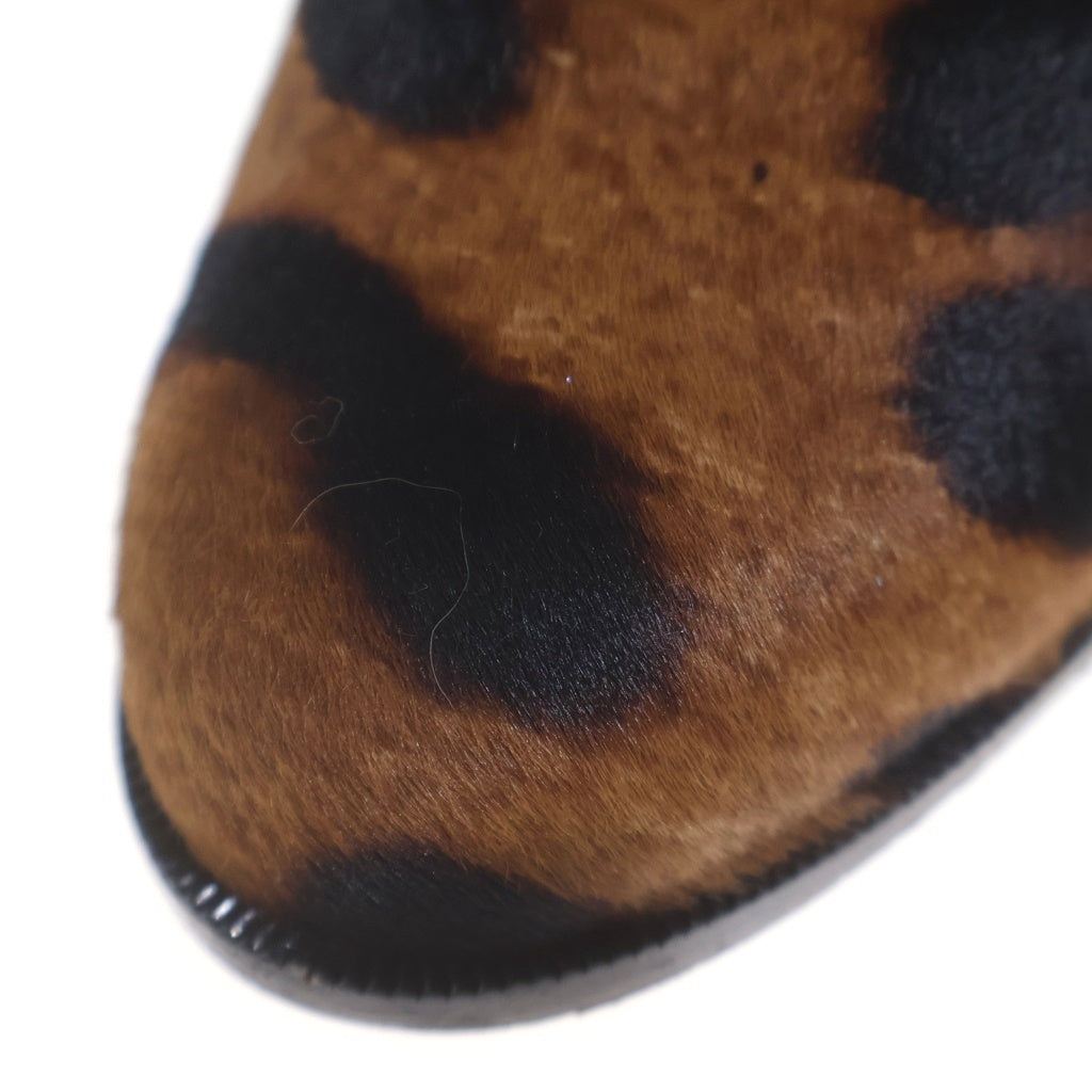 CHRISTIAN LOUBOUTIN(クリスチャンルブタン) Leopard Ankle Boots レオパード アンクル ブーツ ハラコ ブラウン/ブラック レディース