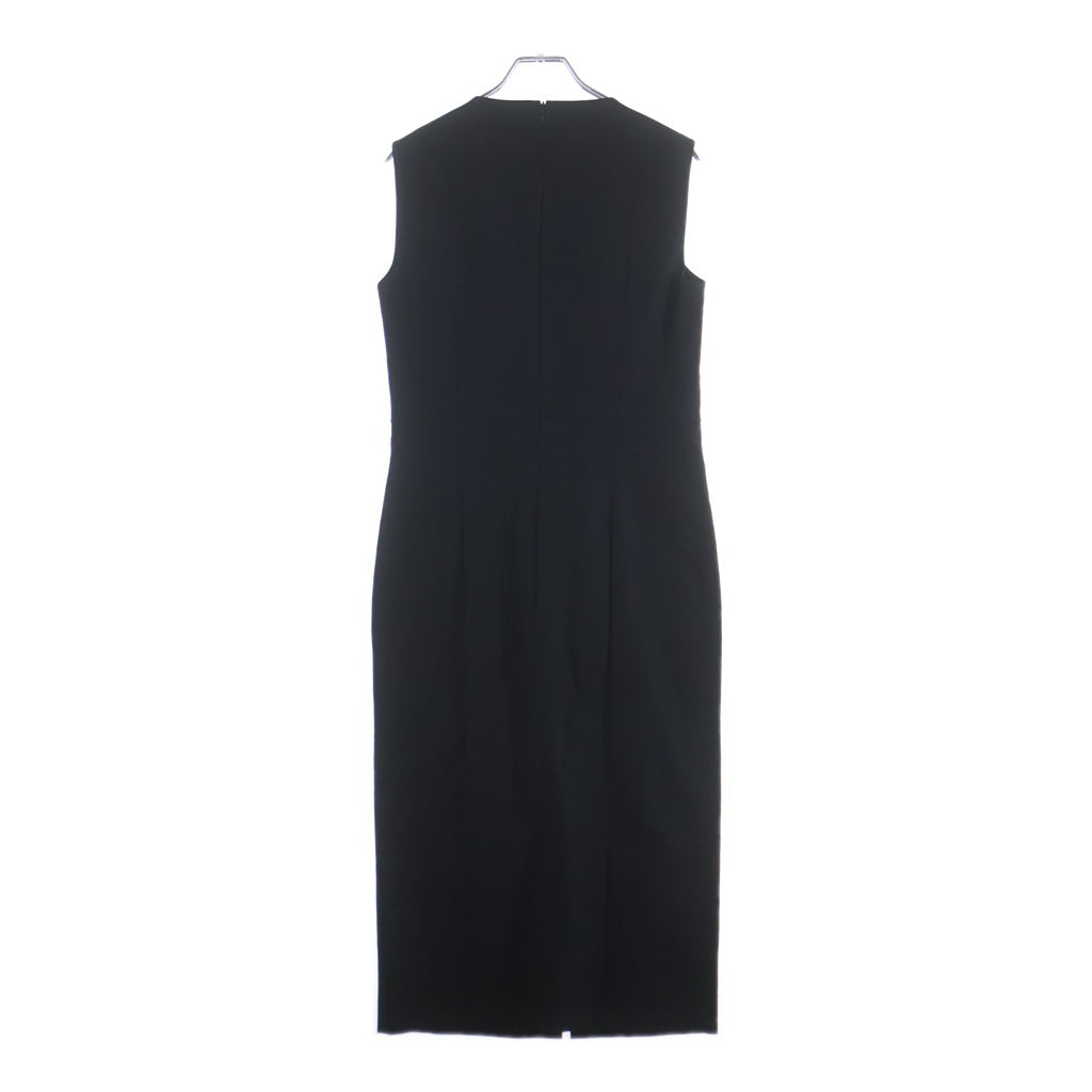RED VALENTINO(レッド ヴァレンティノ) ノースリーブ ワンピース ロングドレス レースアップ アセテート ブラック RR0VAD300VL レディース