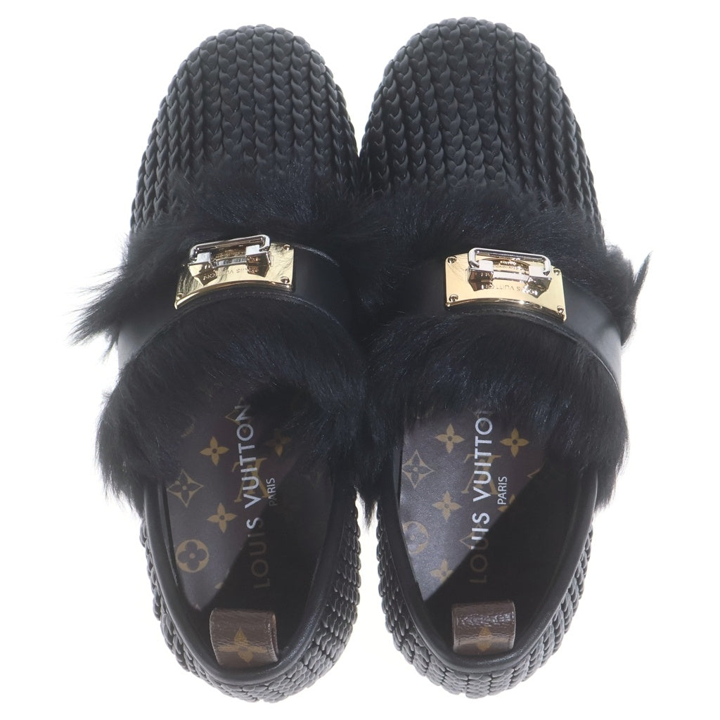 LOUIS VUITTON(ルイヴィトン) Haven Flat Mule ヘイヴンフラットミュール シューズ カーフレザー メタルパーツ ブラック レディース