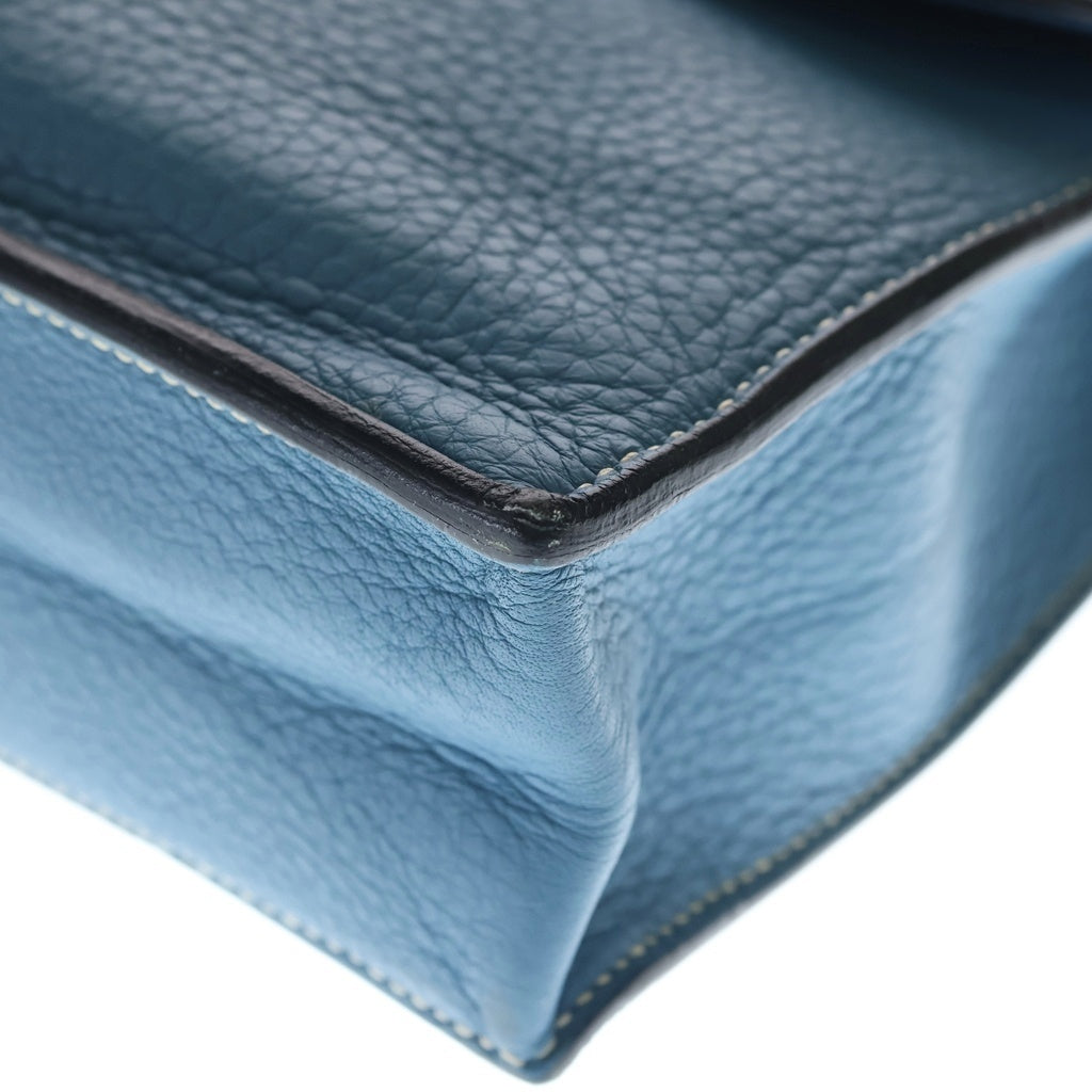 HERMES(エルメス) サックアデペッシュ 27 トリヨンクレマンス シルバー金具 ハンドバッグ セカンドバッグ ブリーフケース □L刻印 ブルージーン レディース