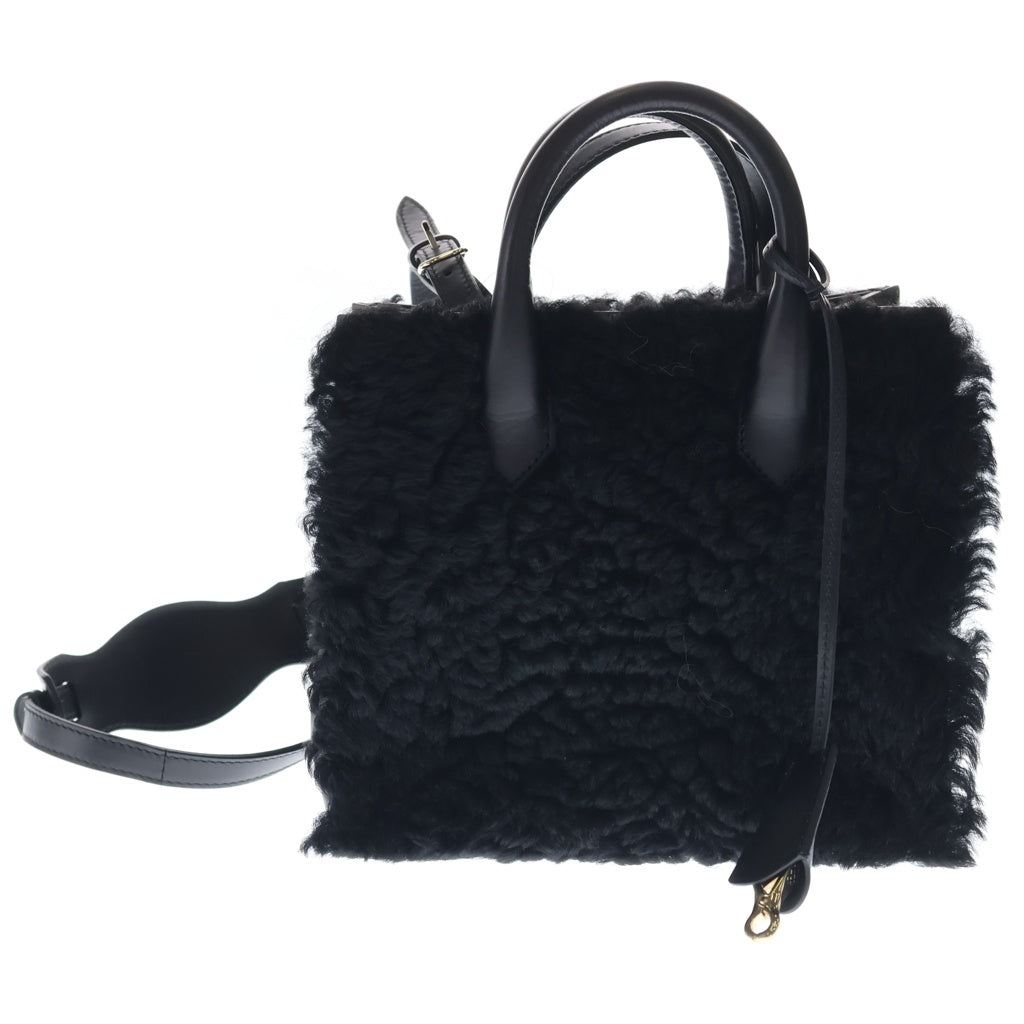 BALENCIAGA(バレンシアガ) パドロックヌード ミニ 2WAYバッグ ショルダーバッグ ハンドバッグ ブラック ボア×レザー 347237 シルバー金具 レディース