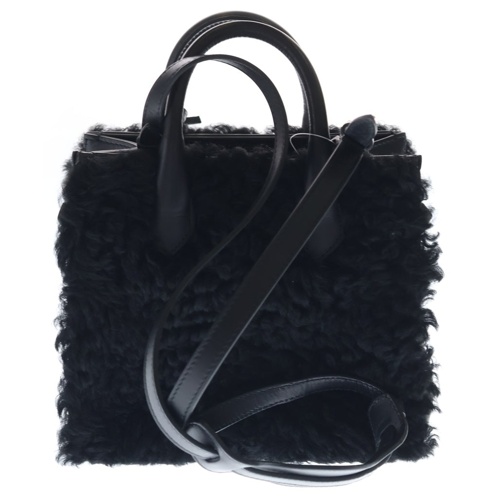 BALENCIAGA(バレンシアガ) パドロックヌード ミニ 2WAYバッグ ショルダーバッグ ハンドバッグ ブラック ボア×レザー 347237 シルバー金具 レディース