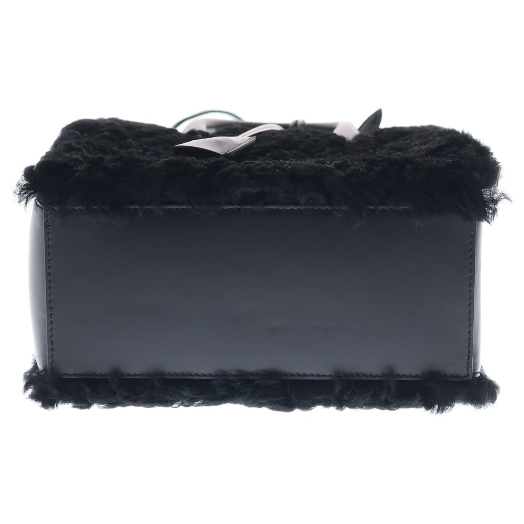BALENCIAGA(バレンシアガ) パドロックヌード ミニ 2WAYバッグ ショルダーバッグ ハンドバッグ ブラック ボア×レザー 347237 シルバー金具 レディース