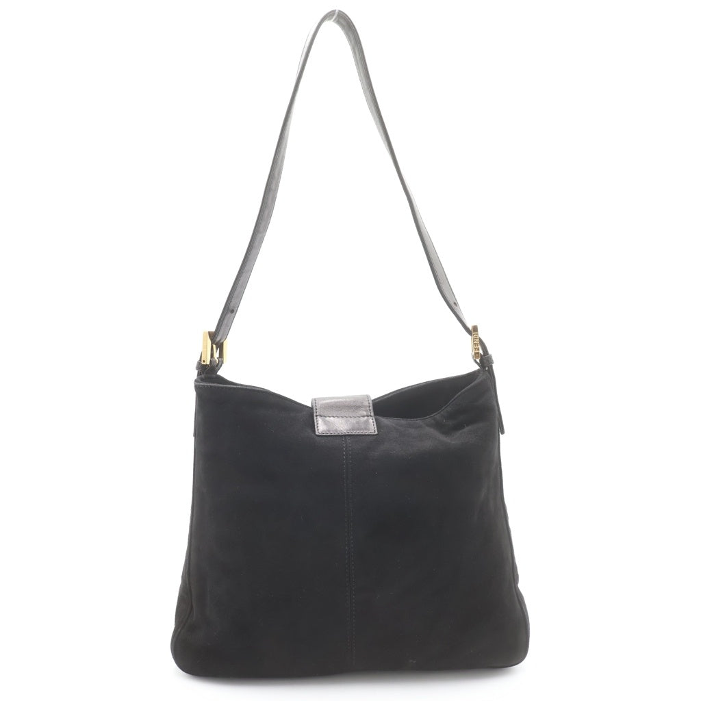 FENDI(フェンディ) マンマバケット ワンショルダーバッグ ブラック スエード ゴールド金具 レディース