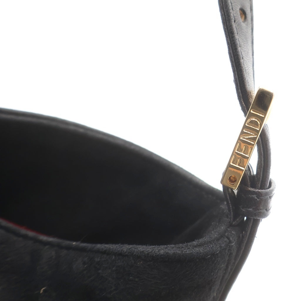 FENDI(フェンディ) マンマバケット ワンショルダーバッグ ブラック スエード ゴールド金具 レディース