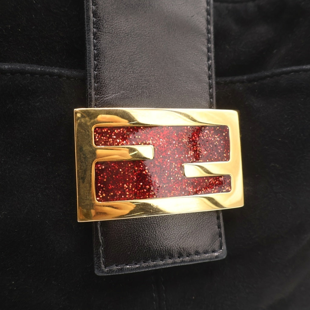 FENDI(フェンディ) マンマバケット ワンショルダーバッグ ブラック スエード ゴールド金具 レディース