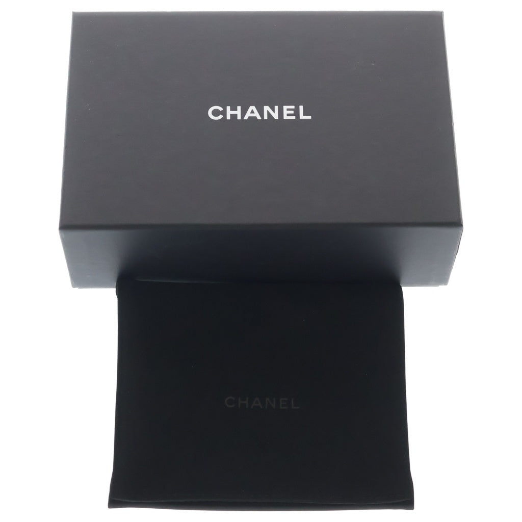 CHANEL(シャネル) ココマーク スター 三つ折り財布 コンパクトウォレット コインケース オレンジ レザー シルバー金具 レディース