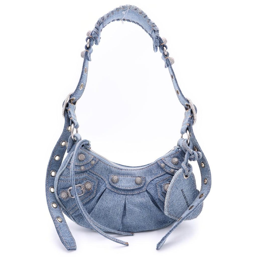 BALENCIAGA(バレンシアガ) ルカゴール XS ショルダーバッグ ミニバッグ インディゴブルー デニム 671309 シルバー金具 レディース