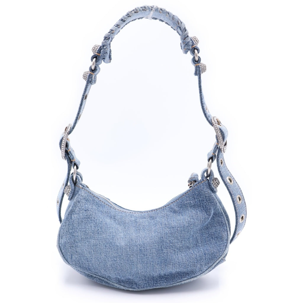 BALENCIAGA(バレンシアガ) ルカゴール XS ショルダーバッグ ミニバッグ インディゴブルー デニム 671309 シルバー金具 レディース
