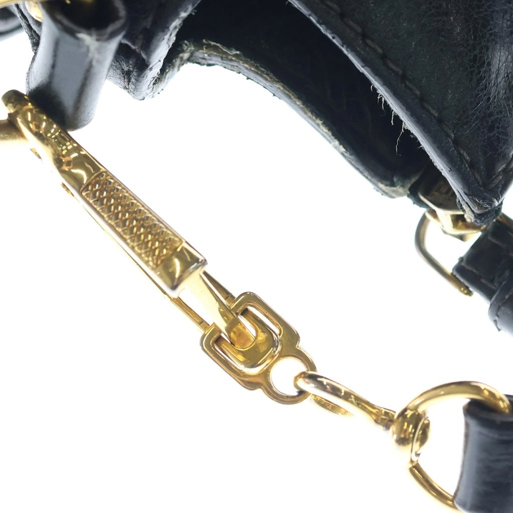 miumiu(ミュウミュウ) ヴィッテロリュクス 2WAYバッグ ハンドバッグ ショルダーバッグ ブラック レザー ゴールド金具 レディース