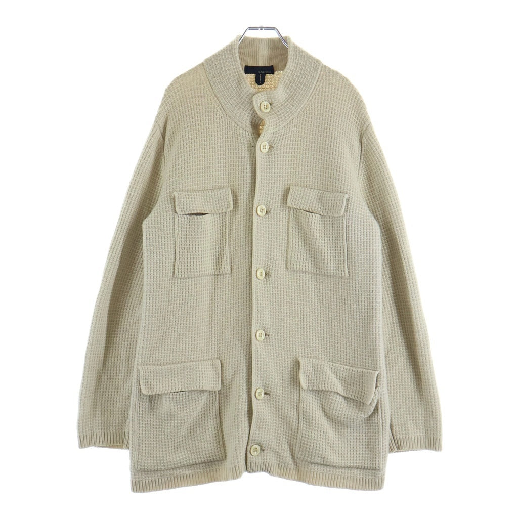 LARDINI(ラルディーニ) カバーオールジャケット ウール カシミヤ ニット ボタンダウン アイボリー JK456 レディース