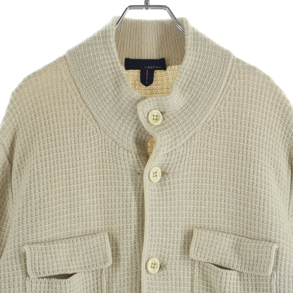 LARDINI(ラルディーニ) カバーオールジャケット ウール カシミヤ ニット ボタンダウン アイボリー JK456 レディース