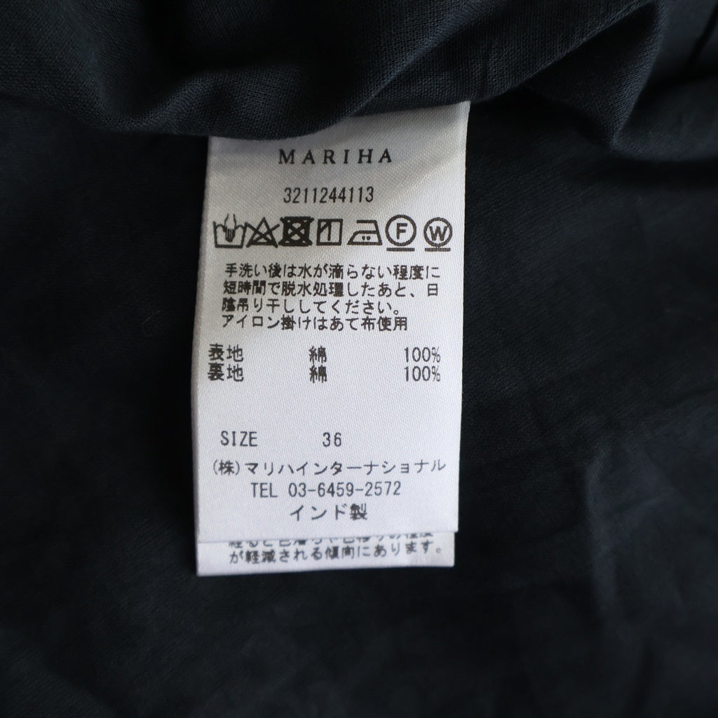 MARIHA(マリハ) 総柄 ロングワンピース ドレス コットン ブラック/ホワイト 3211244113 レディース