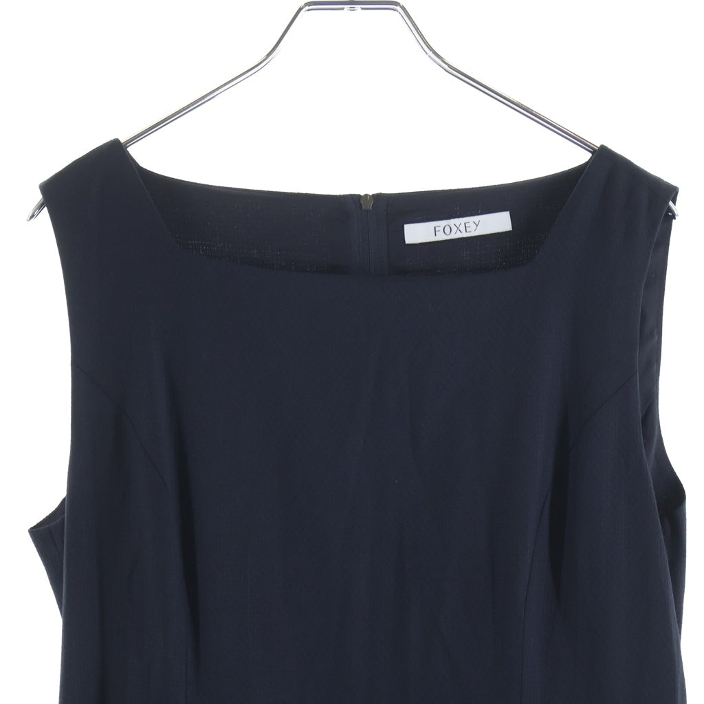 FOXEY(フォクシー) ノースリーブワンピース ドレス ウール レーヨン ネイビー 37626-S0FN406T レディース