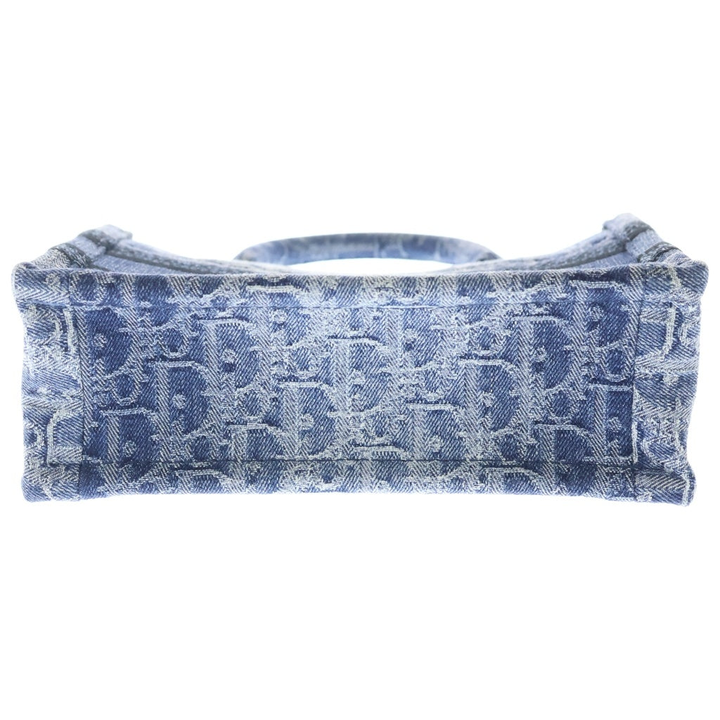 Christian Dior(クリスチャンディオール) オブリーク ブックトート ミニ デニム キャンバス 2WAY ハンドバッグ ショルダーバッグ ブルー レディース