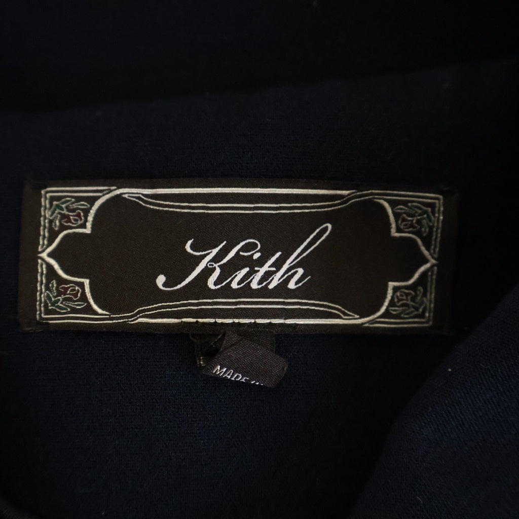 KITH(キス) ロゴ刺繍 ジップアップ トラックジャケット ネイビー 26-011-060-0004-1-0