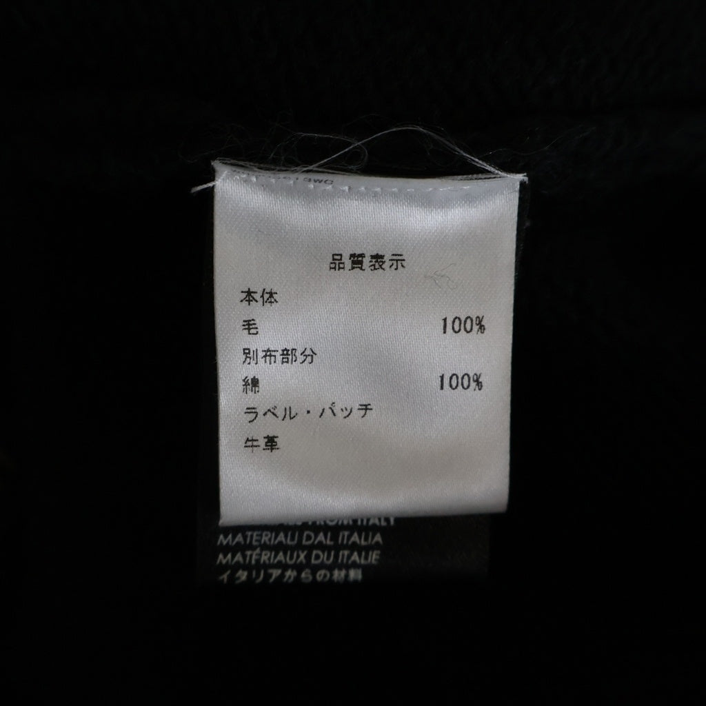 AMIRI(アミリ) ラインストーン ストラップ刺繍 カシミヤ混 ウール クルーネック プルオーバー 長袖ニット セーター ブラック