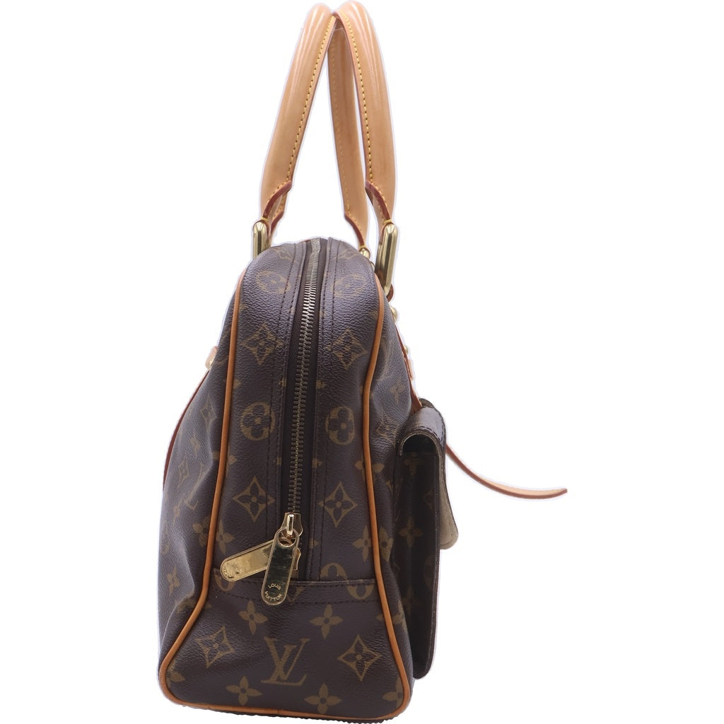 LOUIS VUITTON(ルイヴィトン) モノグラム マンハッタンGM PVC レザー ハンドバッグ ブラウン M40025 レディース
