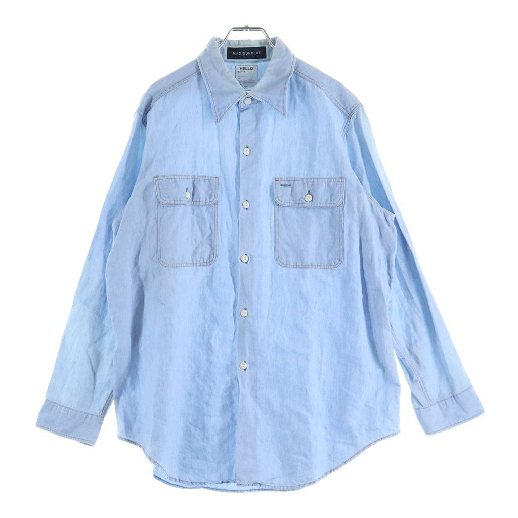 MADISONBLUE(マディソンブルー) コットン長袖シャツ シャンブレー ブルー MB171-5025