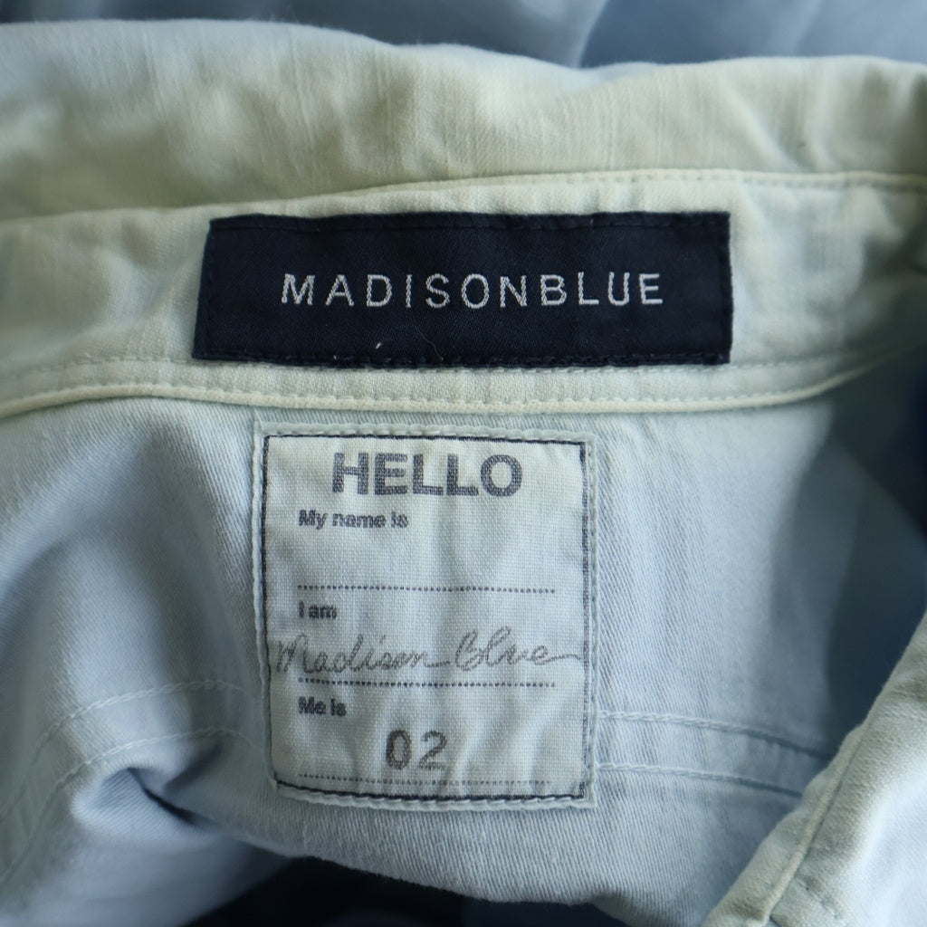 MADISONBLUE(マディソンブルー) コットン長袖シャツ ボタンダウン ブルー MB211-5002
