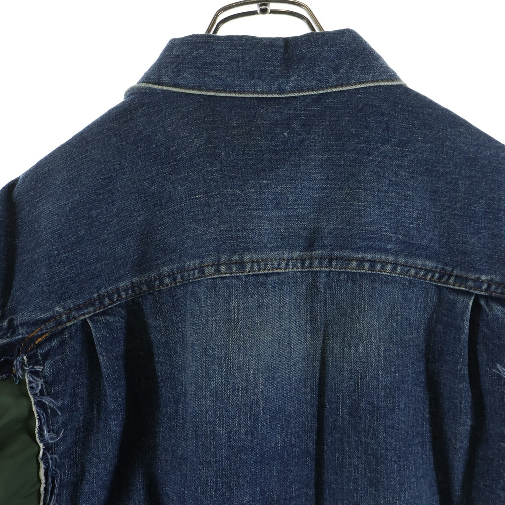 Sacai(サカイ) 21AW Denim×MA-1 Jacket ドッキング デニム トラッカージャケット インディゴ/カーキ SCM-022
