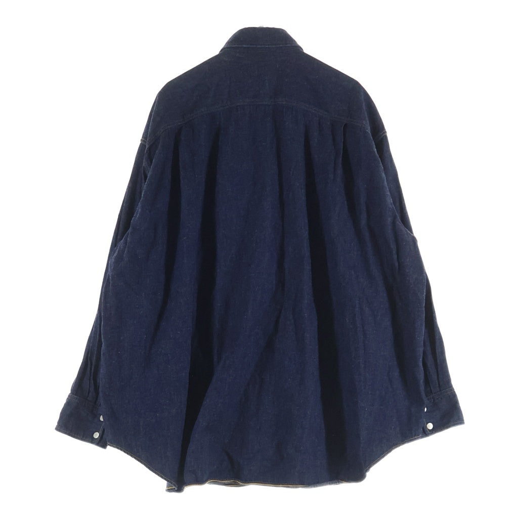 beautiful people(ビューティフルピープル) dungaree denim big tuck over shirt ダンガリーデニム ビッグ タック オーバー 長袖シャツ インディゴ 1445106020
