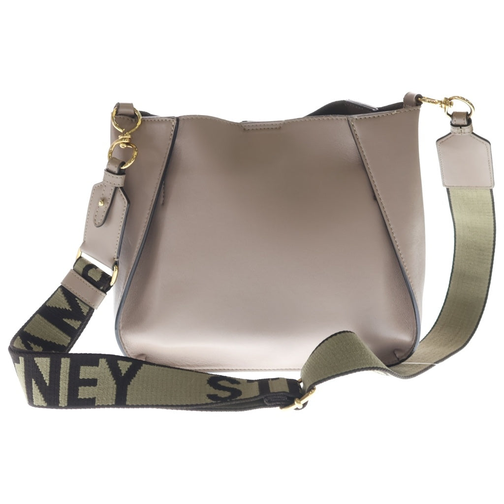 STELLA McCARTNEY(ステラマッカートニー) ステラロゴ レザー クロスボディ ショルダーバッグ ピンクベージュ モカ系 レディース