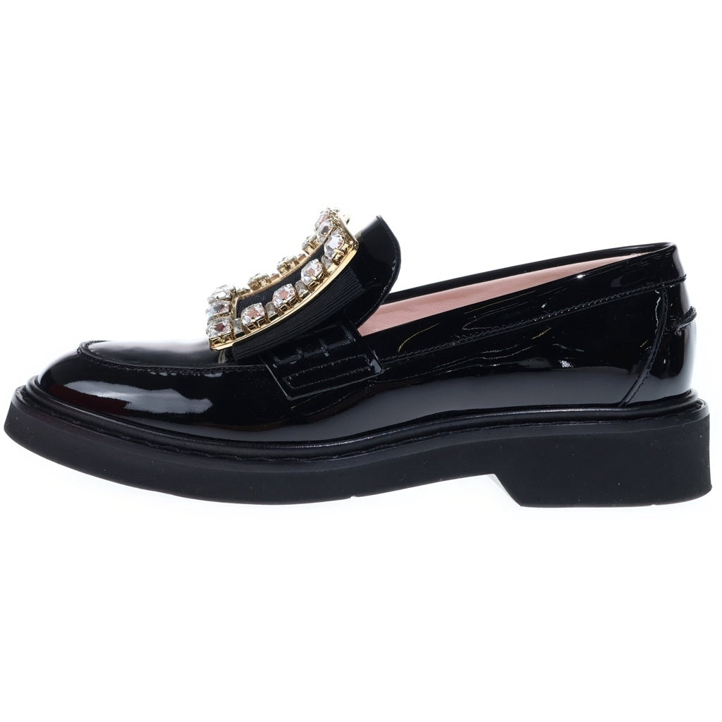 Roger Vivier(ロジェヴィヴィエ) VIV RANGERS ヴィヴ レンジャー パテントレザー ローファー シューズ 革靴 ブラック レディース