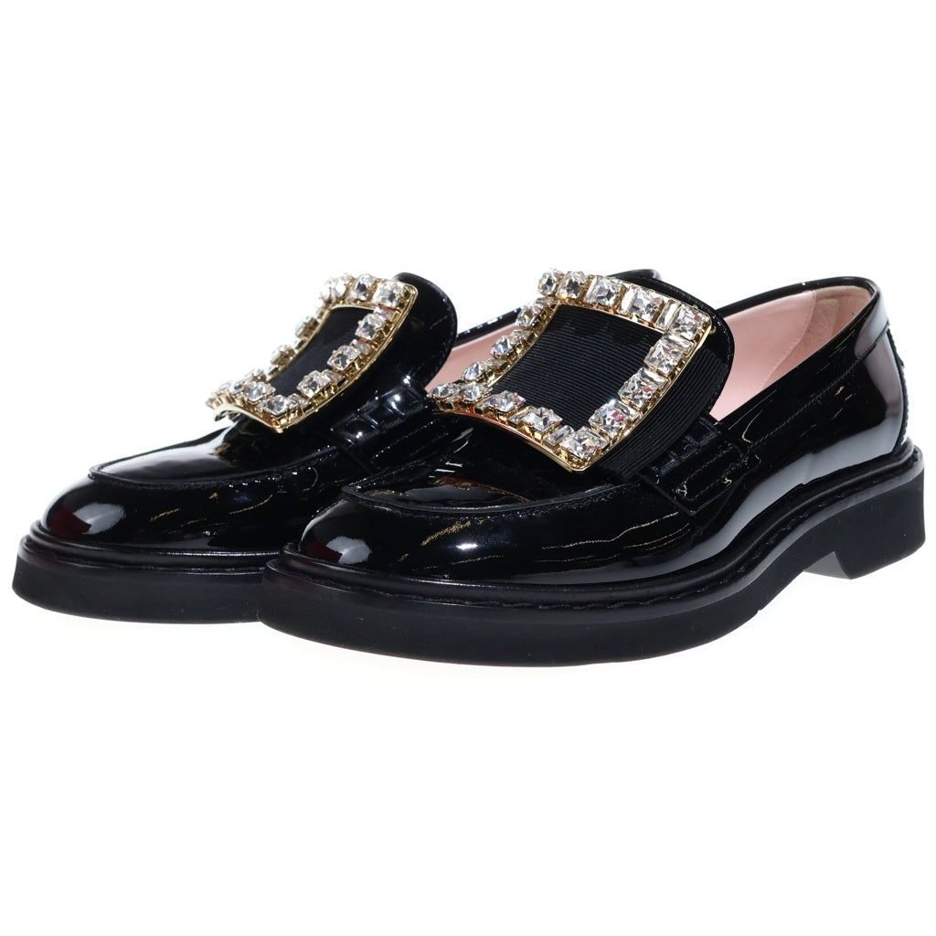 Roger Vivier(ロジェヴィヴィエ) VIV RANGERS ヴィヴ レンジャー パテントレザー ローファー シューズ 革靴 ブラック レディース