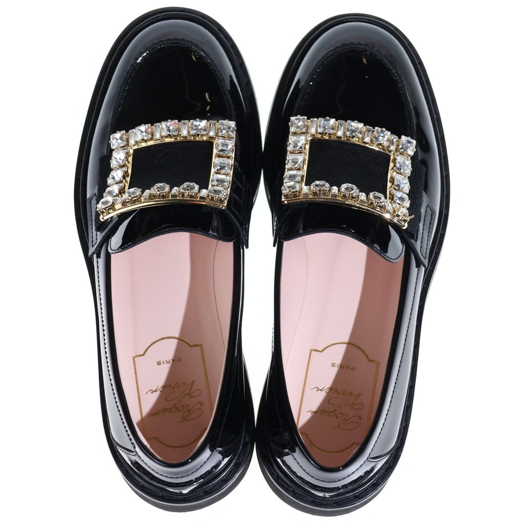 Roger Vivier(ロジェヴィヴィエ) VIV RANGERS ヴィヴ レンジャー パテントレザー ローファー シューズ 革靴 ブラック レディース