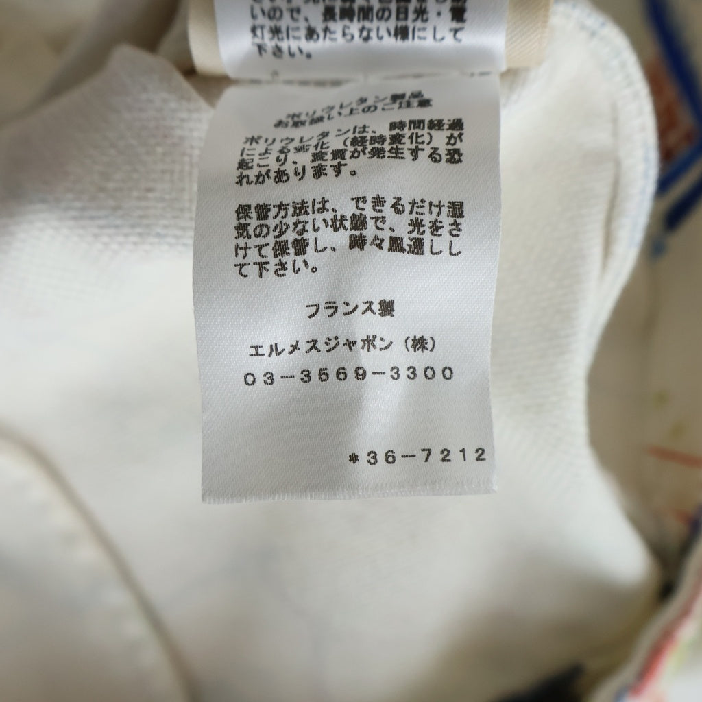 HERMES(エルメス) 23SS CHEVALO SCOPE シュヴァロスコープ 総柄プリント デニム トラッカージャケット ホワイト 3E0233D5 レディース