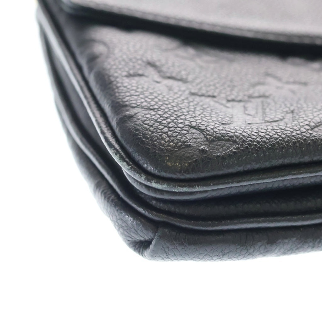 LOUIS VUITTON(ルイヴィトン) モノグラム アンプラント トワイス レザー ショルダーバッグ ゴールド金具 ブラック M50258 レディース