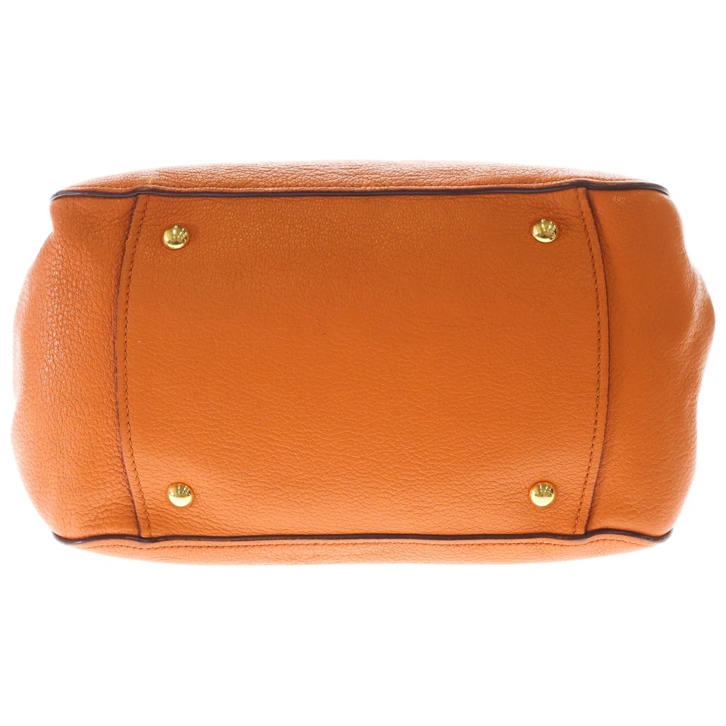 miumiu(ミュウミュウ) MADRAS マドラス レザー 2WAY ハンド ショルダーバッグ ゴールド金具 オレンジ RL0058 レディース