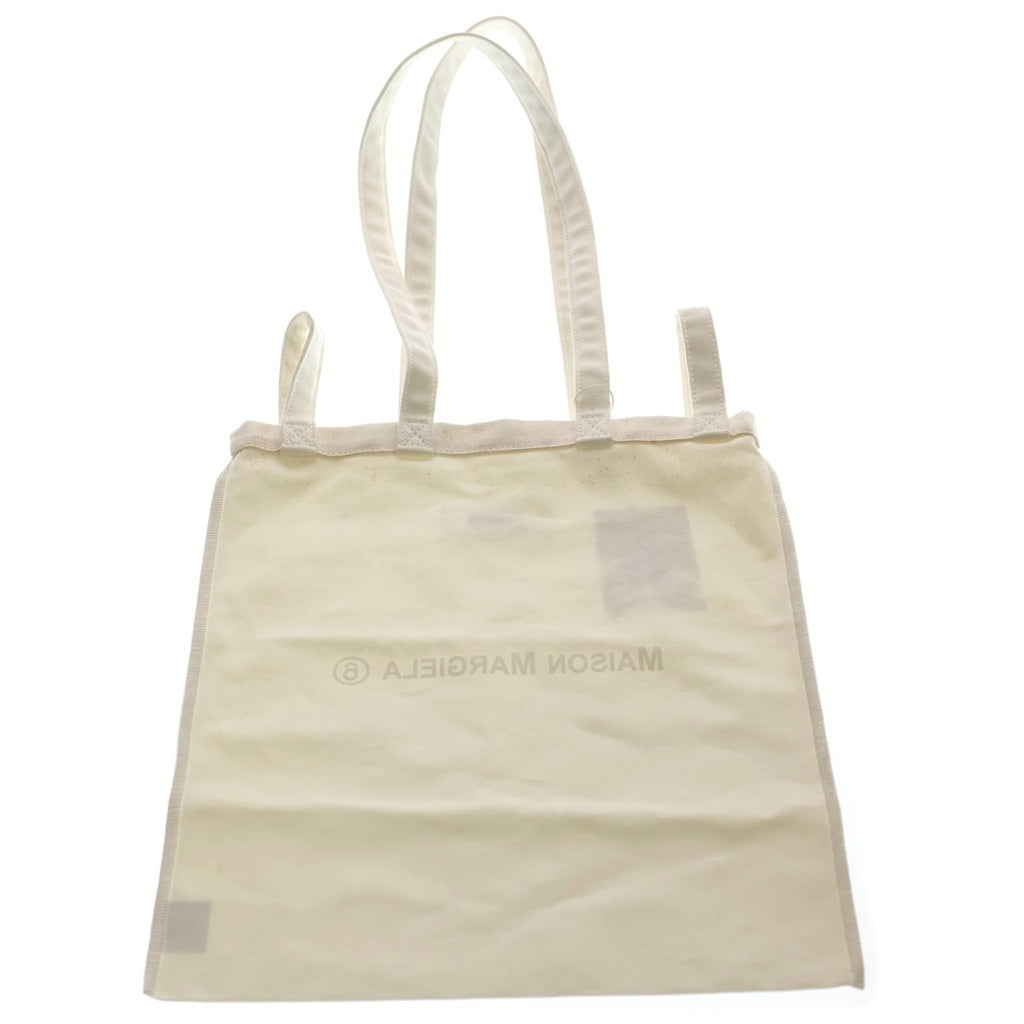 MM6 Maison Margiela(エムエムシックスメゾンマルジェラ) ロゴプリント キャンバス トートバッグ ホワイト S54WC0122 レディース