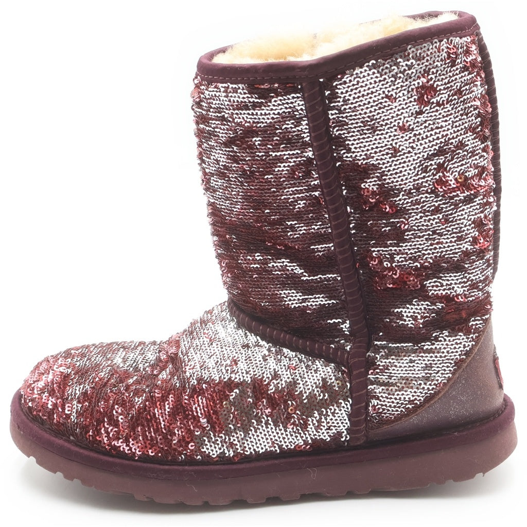 UGG(アグ) スパンコール ムートンロングブーツ ワインレッド #37 レディース