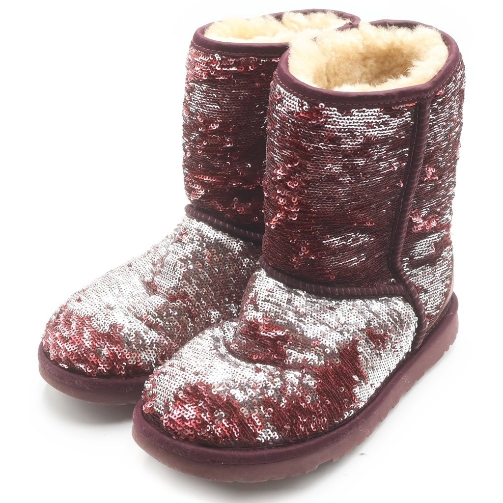 UGG(アグ) スパンコール ムートンロングブーツ ワインレッド #37 レディース