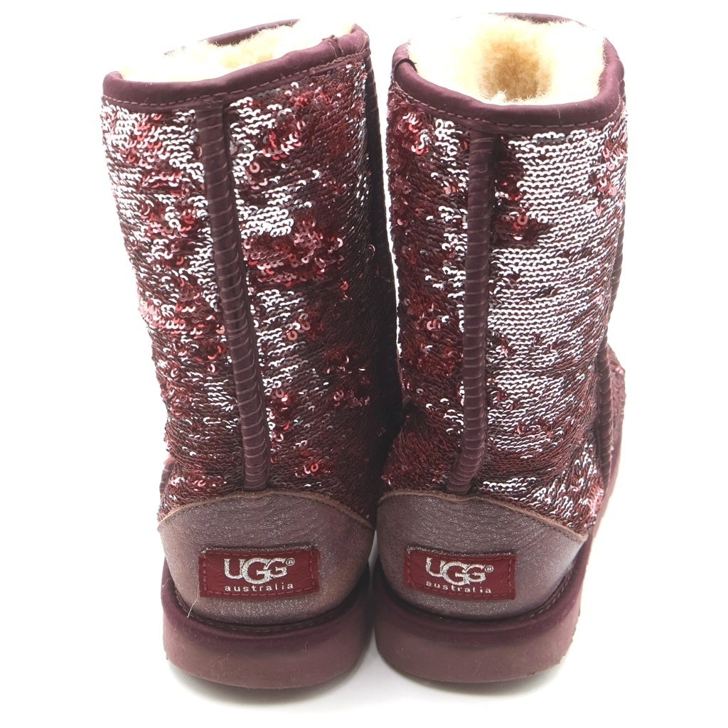 UGG(アグ) スパンコール ムートンロングブーツ ワインレッド #37 レディース