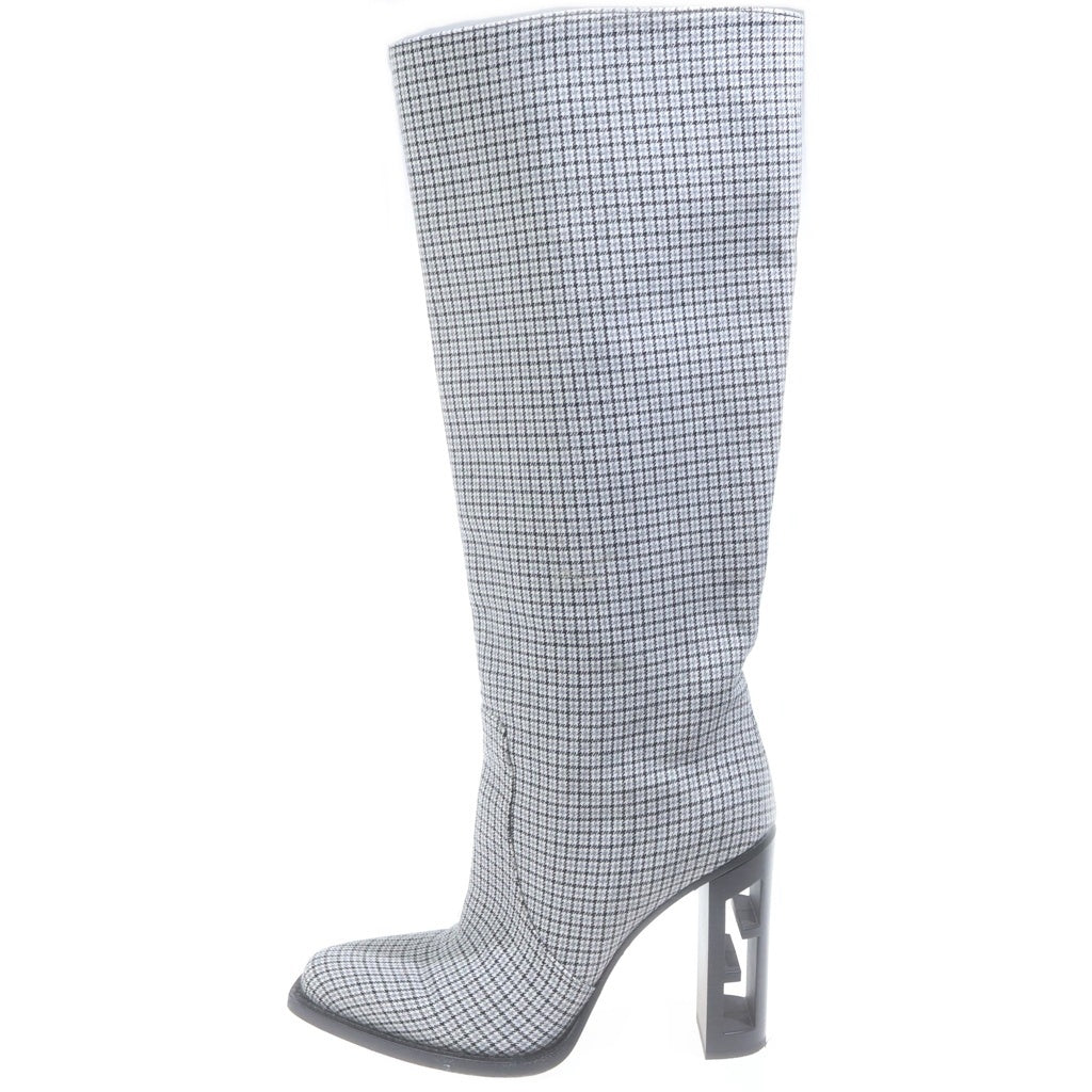 FENDI(フェンディ) チェック柄 ロングブーツ グレー #39 レディース