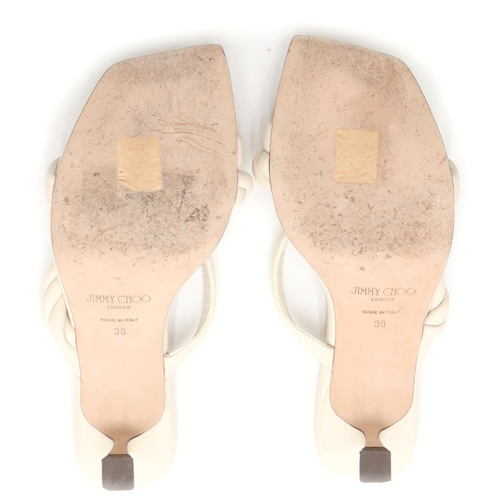 JIMMY CHOO(ジミーチュウ) トングヒールサンダル ホワイト #38 レディース