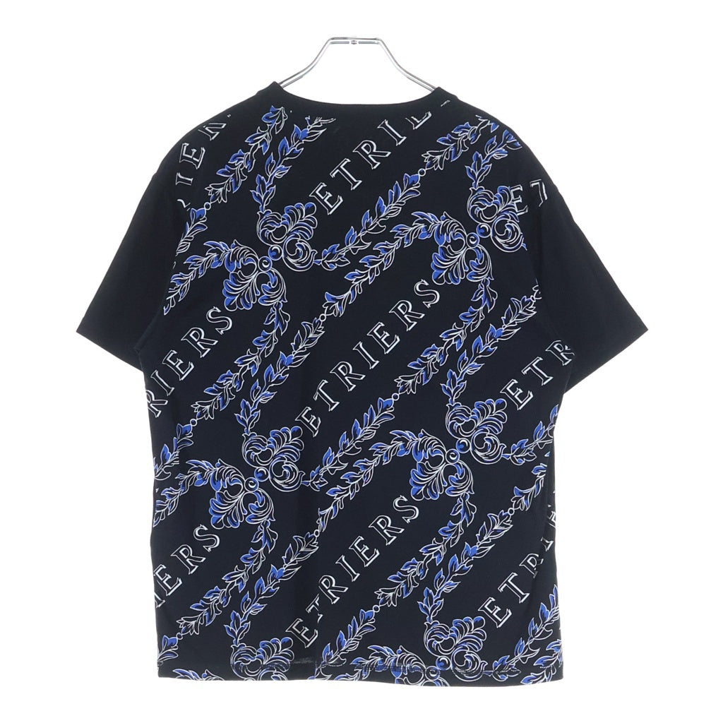 HERMES(エルメス) 24SS ETRIERS マキシ グラフィックプリント クルーネック 半袖Tシャツ カットソー ブラック 4E4651DC レディース