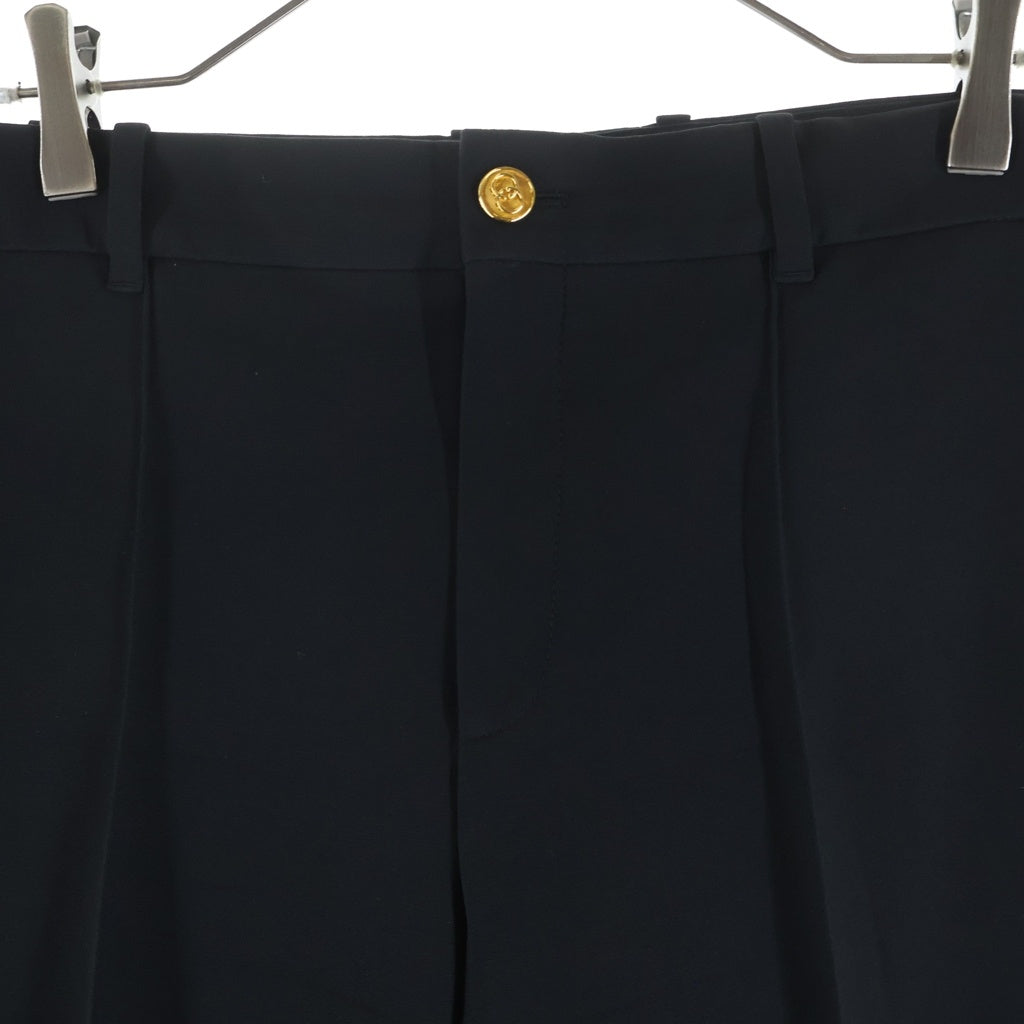 GUCCI(グッチ) インターロッキングG シルク ウール センタープレス セミフレア スラックスパンツ ブラック レディース 609657