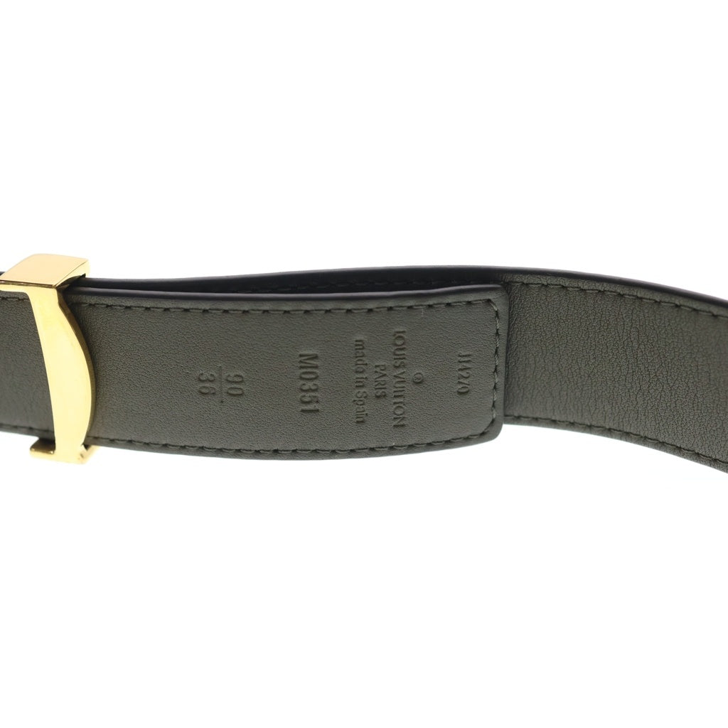 LOUIS VUITTON(ルイヴィトン) サンチュール リバーシブル ベルト カーキ×モノグラム M0351 ゴールド金具