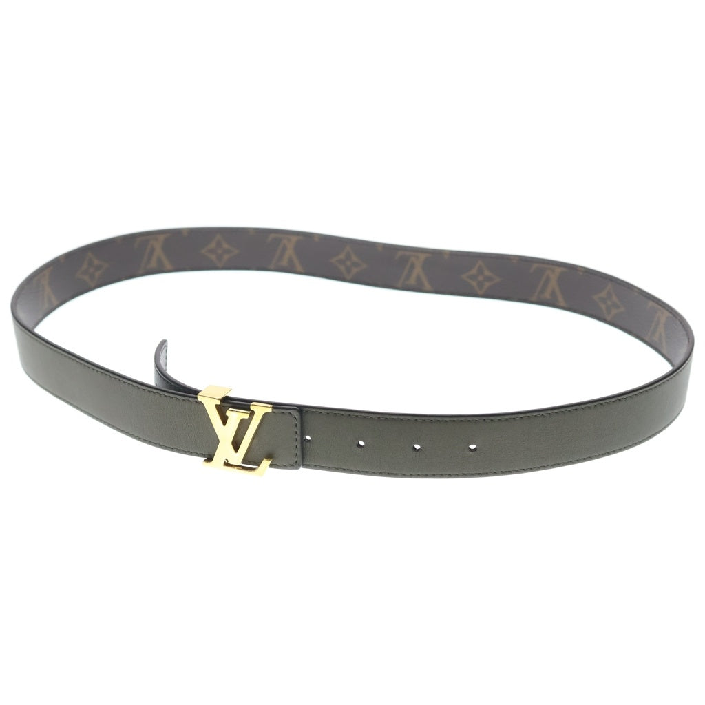 LOUIS VUITTON(ルイヴィトン) サンチュール リバーシブル ベルト カーキ×モノグラム M0351 ゴールド金具