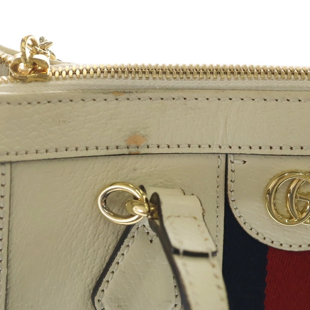 GUCCI(グッチ) オフディアGG シェリーライン レザー 2WAY ハンドバッグ ショルダーバッグ ホワイト アイボリー 719882 レディース