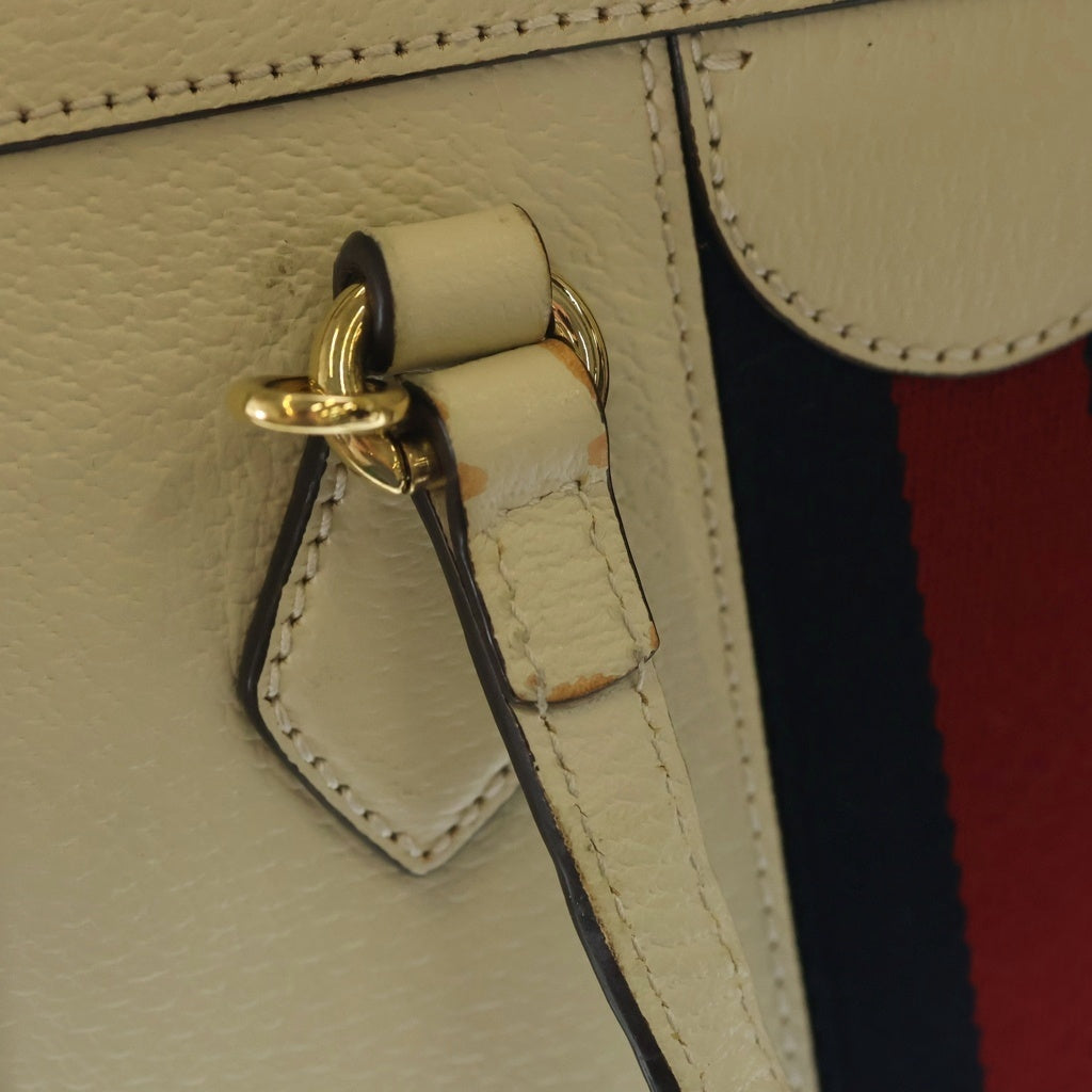 GUCCI(グッチ) オフディアGG シェリーライン レザー 2WAY ハンドバッグ ショルダーバッグ ホワイト アイボリー 719882 レディース