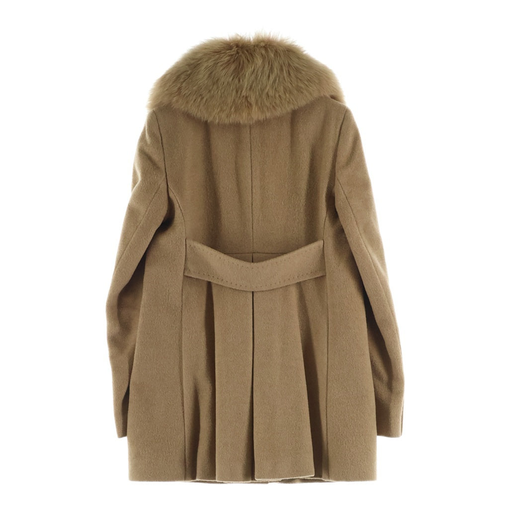 Max Mara(マックスマーラ) キャメル ファー チェスター ハーフコート 比翼 ベージュ 708402300005 レディース