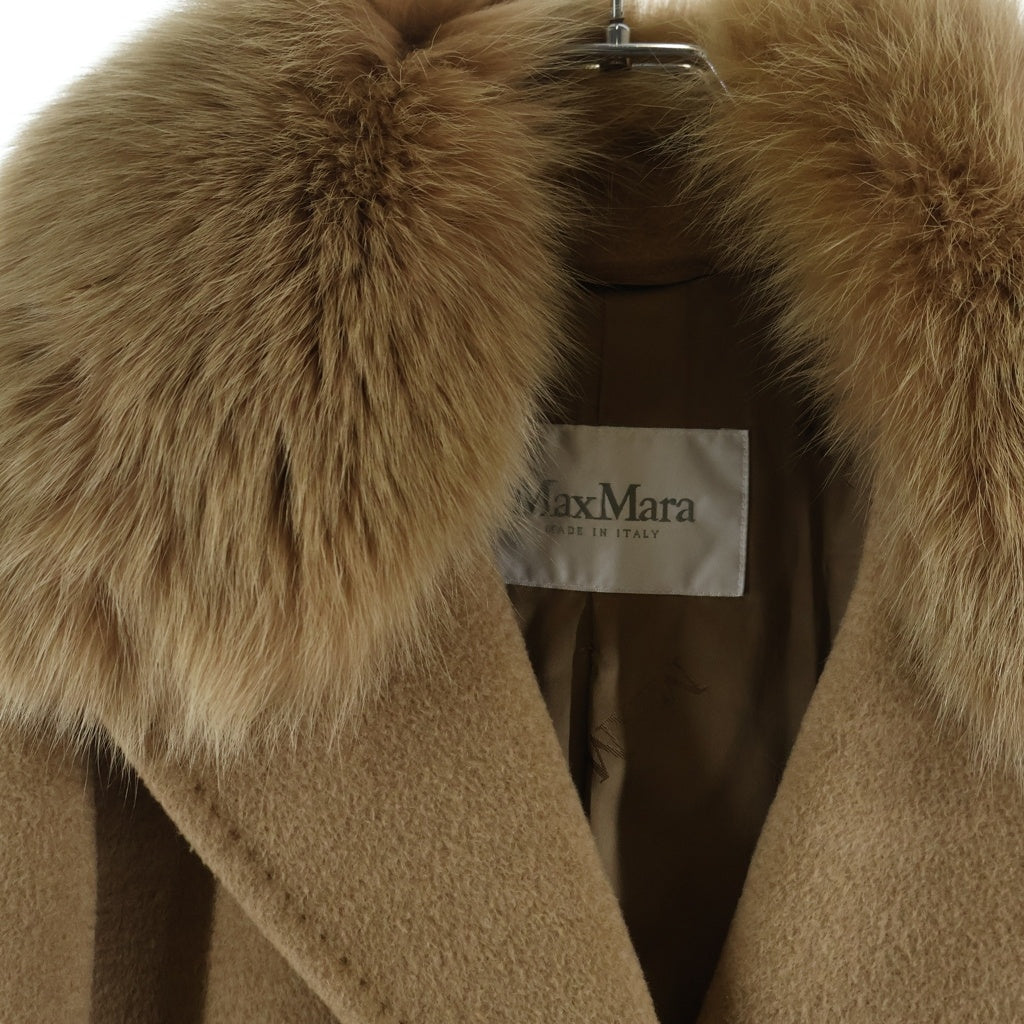 Max Mara(マックスマーラ) キャメル ファー チェスター ハーフコート 比翼 ベージュ 708402300005 レディース