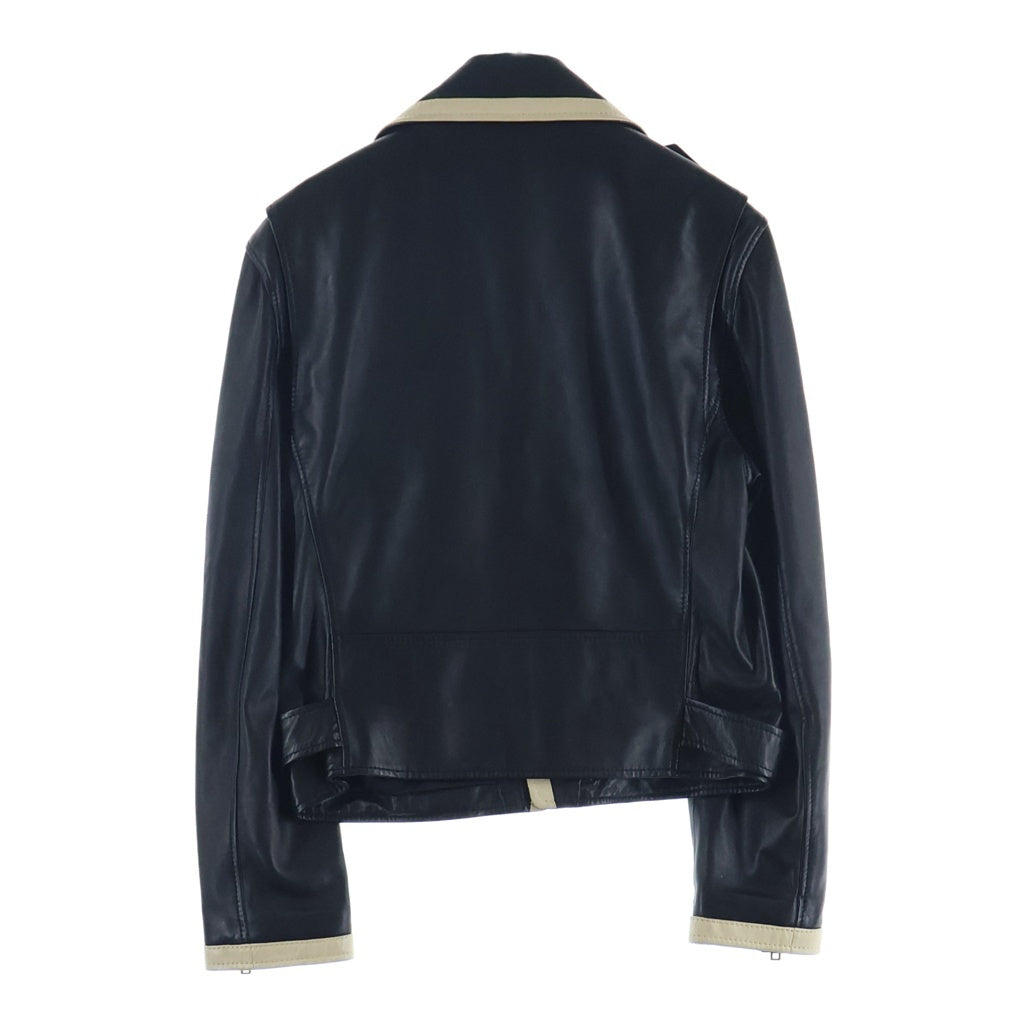 CELINE(セリーヌ) Biker Jacket バイカージャケット ライダース ラムスキン ブラック/ホワイト 2E8974787 レディース