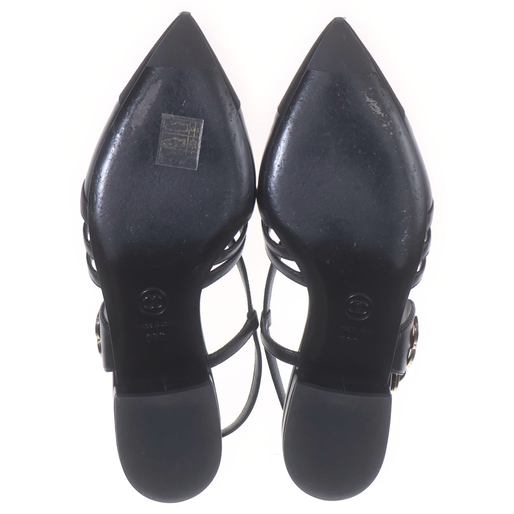 CHANEL(シャネル) レザー パンプス ブラック #36C レディース