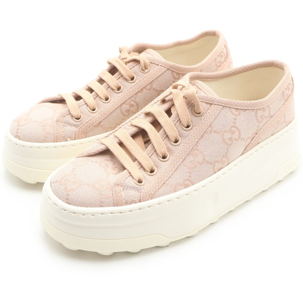 GUCCI(グッチ) GGキャンバス ロートップ ローカットシューズ スニーカー テニスライン ピンク レディース 746766